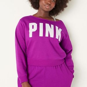 Fleece cropped sweatshirt